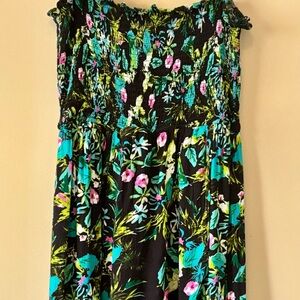 Guess Black and Green Maxi A-Line Skirt